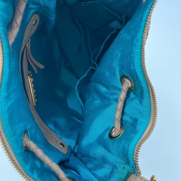 Isabella Fiore Embroidered Tan Leather Boho Hobo Shoulder Strap Purse - Picture 13 of 16